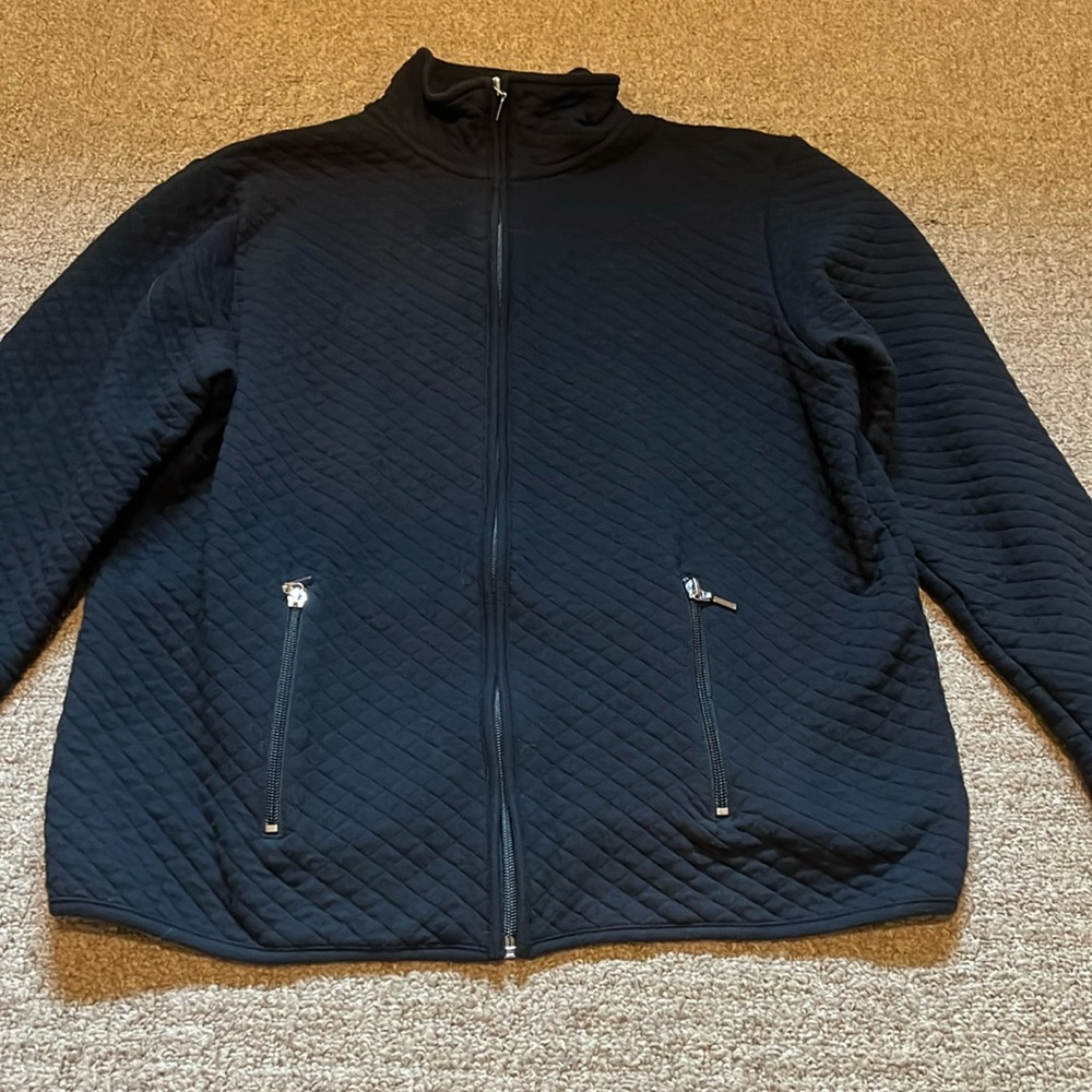 Hasting & Smith cotton blend black quilted full zip sweatshirt size large